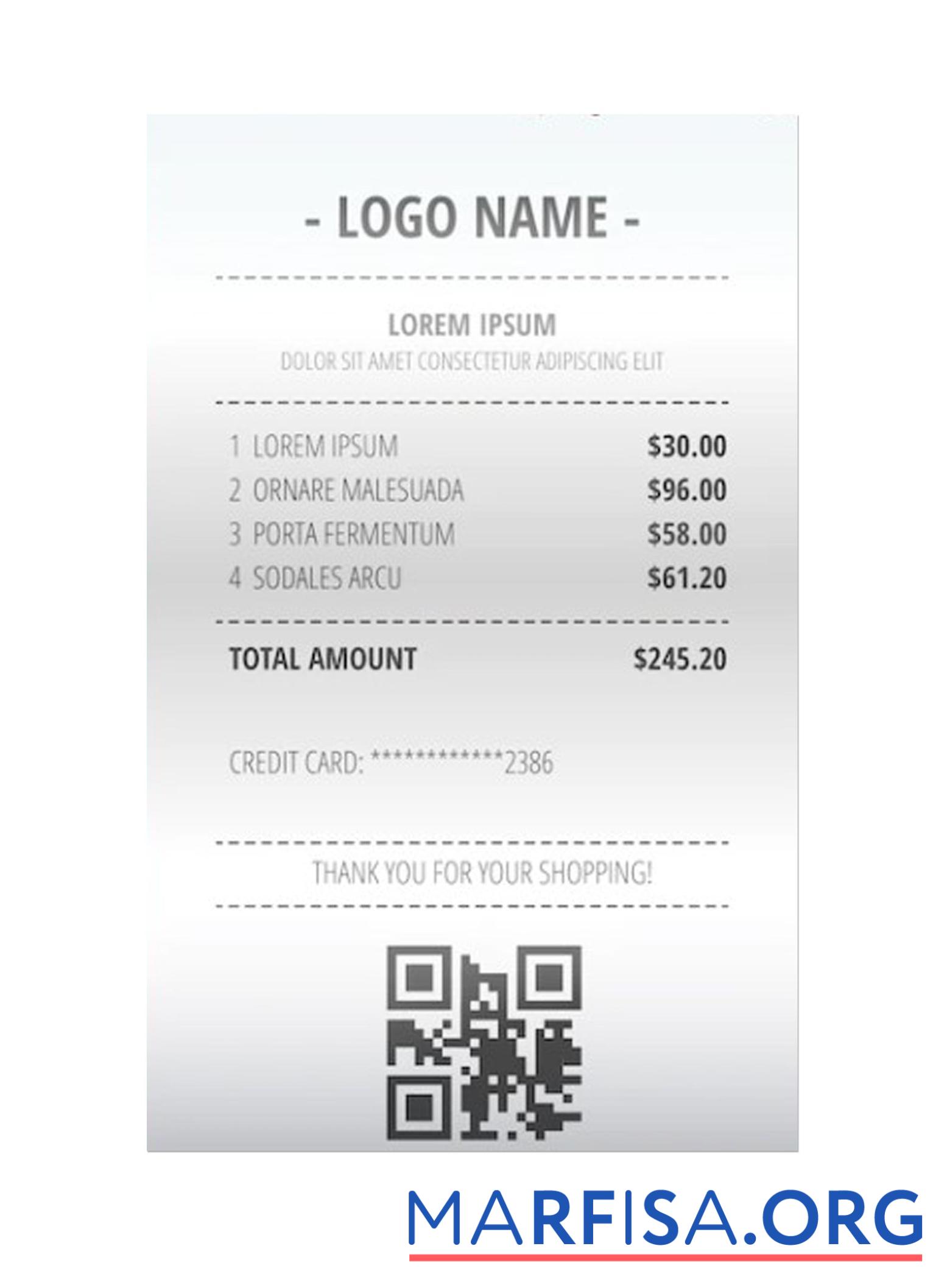 Downloadable RECEIPT sample template